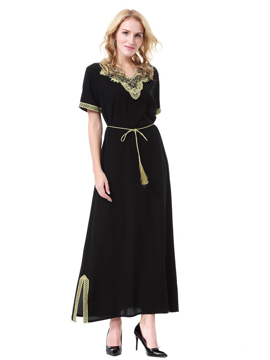 

Женское длинное платье-халат, TH909 XXXL чёрный