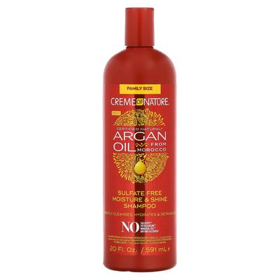 Natural Certified Argan Oil from Morocco, Sulfate Free Moisture & Shine Shampoo, 591 Ml (20 Fl Oz)