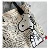 Sac à bandoulière en toile à motif Snoopy pour filles à la mode, compartiments internes multiples, sac à bandoulière décontracté pour tous les jours, sac de rangement grande capacité