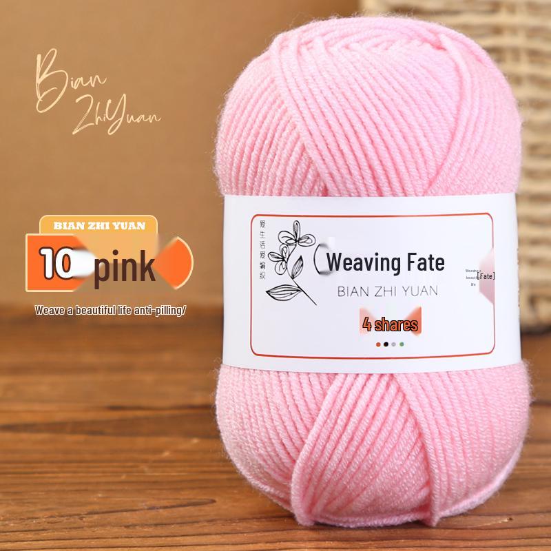 4-Ply Milk Cotton Yarn: DIY Crochet Kit for Scarf, Sweater, Bouquet Crafting - Combed Cotton Skein