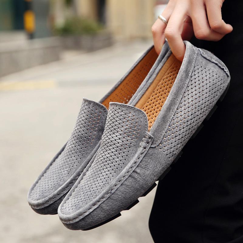 Fashion New Loafer for Men Suede Men's Shoes Casual Flats Mens Loafers Luxury Moccasins Breathable Summer Driving Shoes