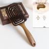 Kamm mit Kreuzhollow-Holzmaserung: Wildschweinborste für langes Damenhaar - Glättend, Volumen gebend, Styling und Haushalt Mückenschutz