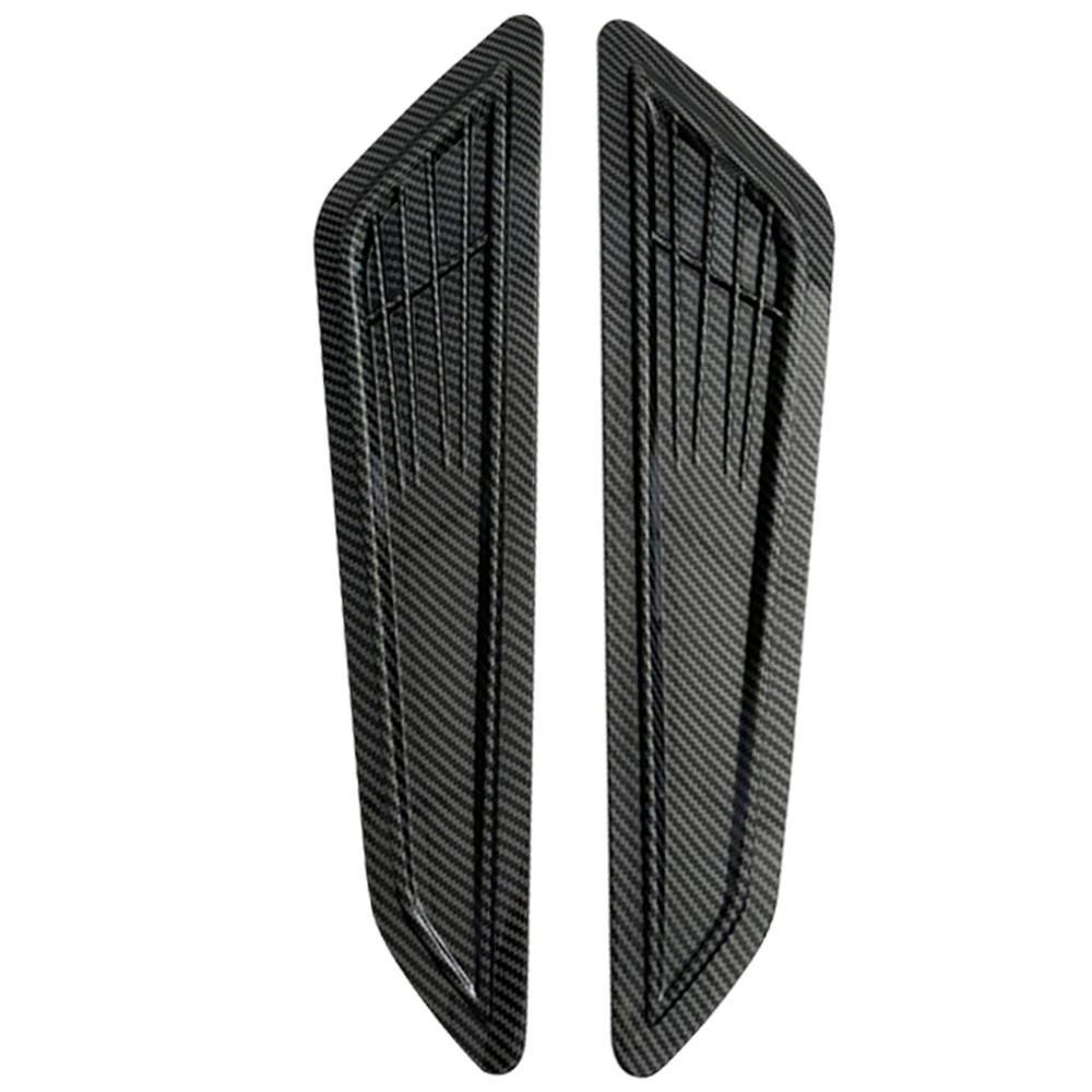 2PCS Car Tuning Hood Carbon Fiber Air Flow Intake Decoration Hood Scoop Bonnet Vent Cover Stickers Decoration Styling Accessory