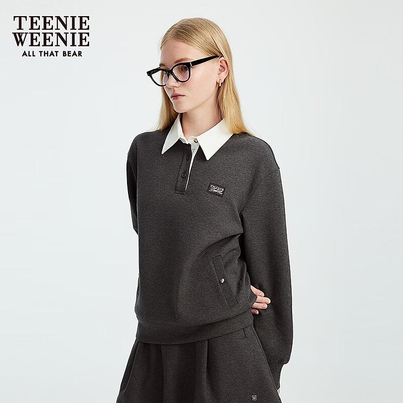 Teenie Weenie Women's Bear Logo Polo Neck Sweatshirt