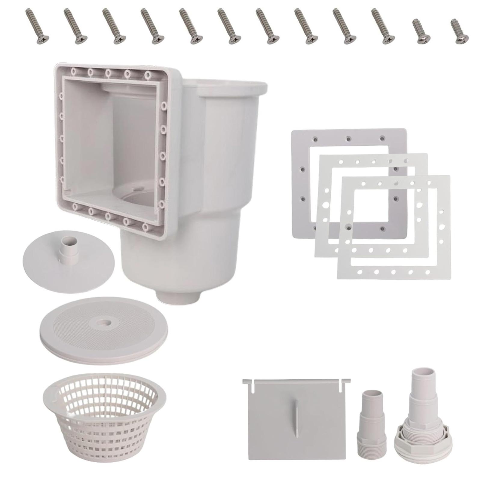 

Набор скиммера для наземного бассейна Настенные отверстия Профессиональная деталь скиммера для бассейна Простая установка Подходит для улучшения очистки