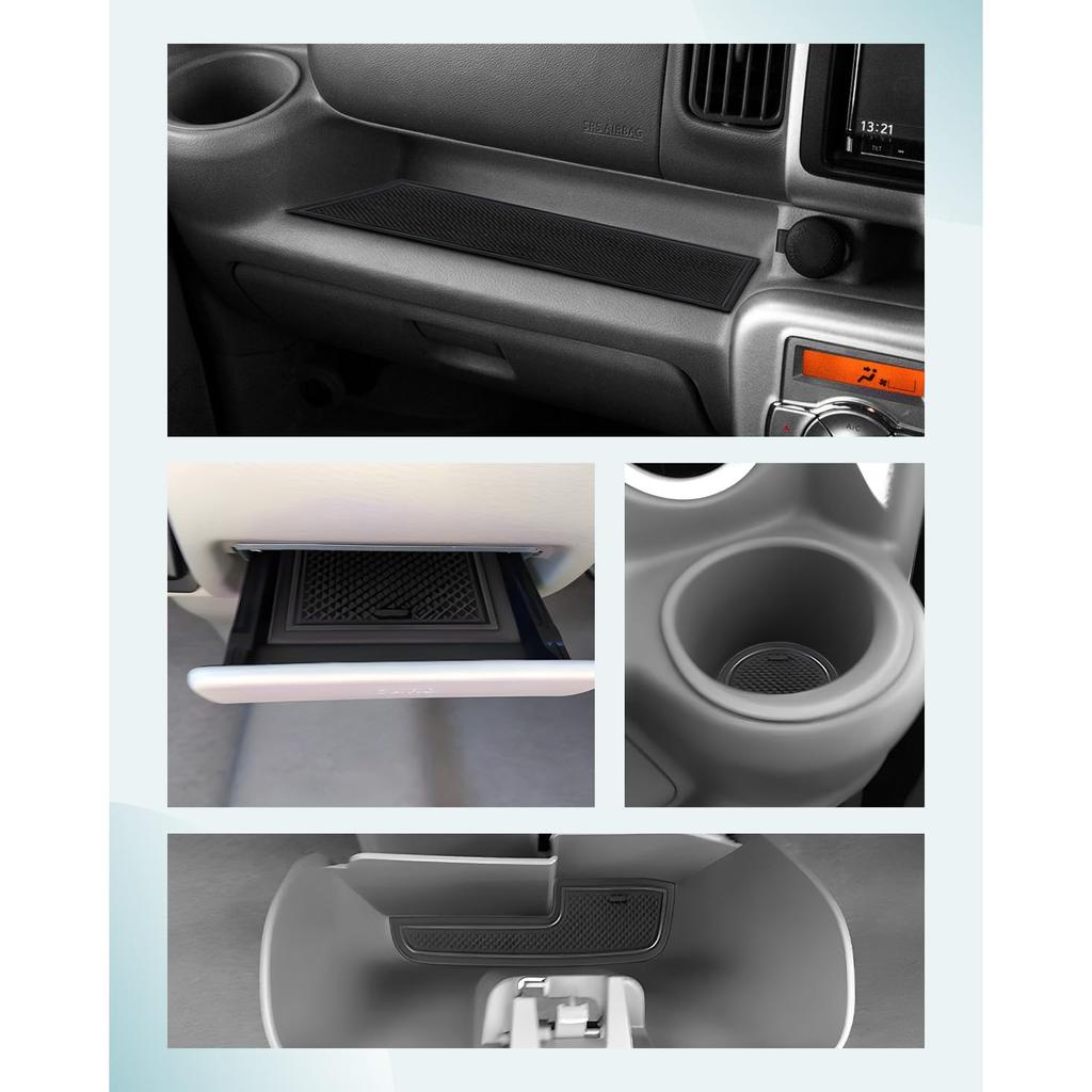 HUAHAO Interior Rubber Mats for Suzuki Every Wagon Door Pocket Scratch Interior Set DA17W, Mats, Soundproofing, Prevention, Protection, Anti-Slip,