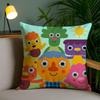Cartoon Noodle & Pals Cushion Cover Soft Short Plush Double-Sided Printing Home Decor Machine Washable Pillow Case Gift