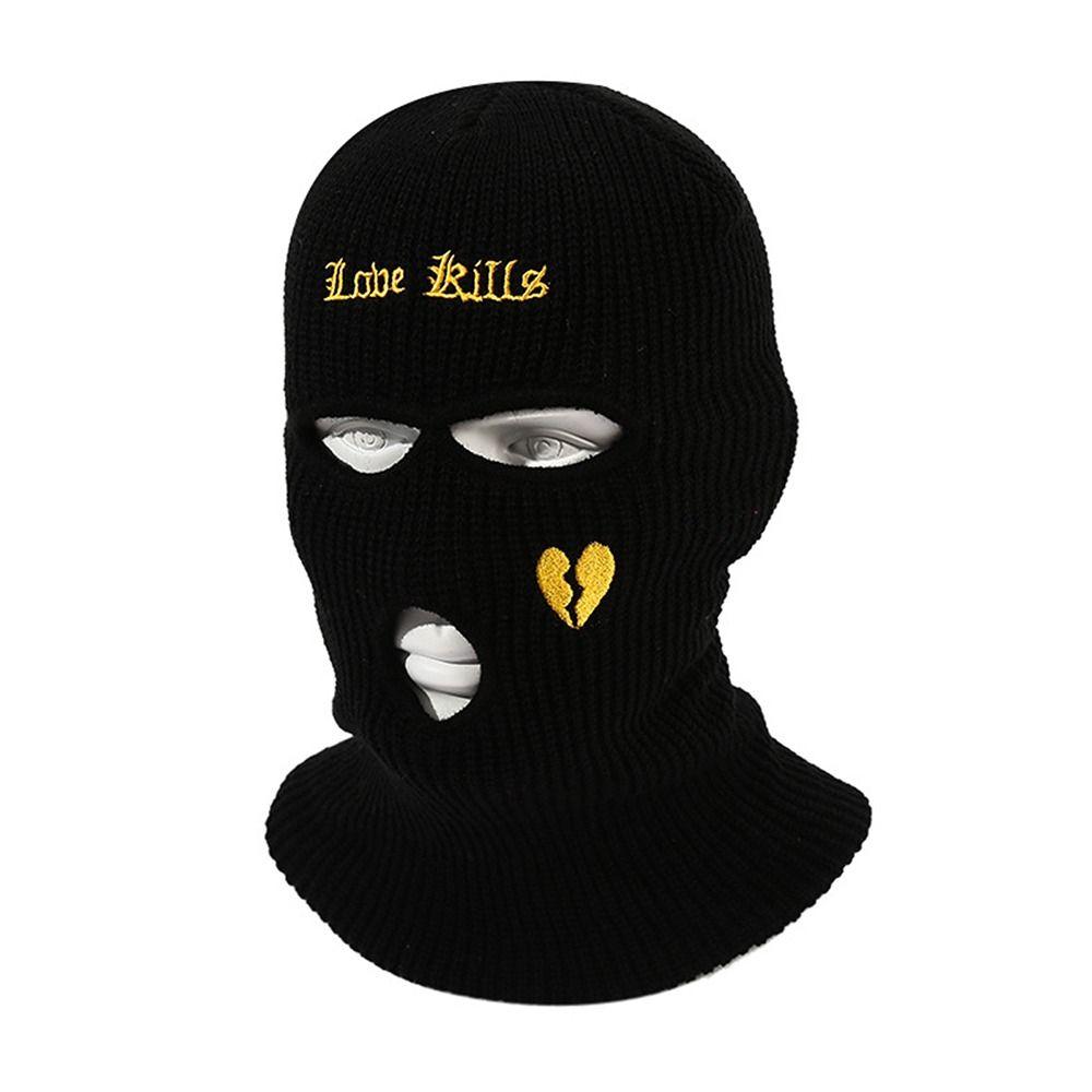 3 Hole Full Ski Mask Face Mask Warm Ear Protection Cover Hat Luxury Wool Knitted Hat  Men