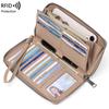 RFID-diebstahlsichere Damenbrieftasche aus PU-Leder, großes Fassungsvermögen, lang und elegant mit mehreren Kartenfächern.