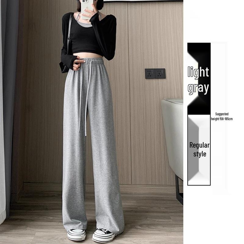 

Women s Petite Straight Leg Casual Pants - Slim Fit, Wide Leg, Glutinous Rice Texture, Perfect for Spring and Autumn S (80-95 lbs)