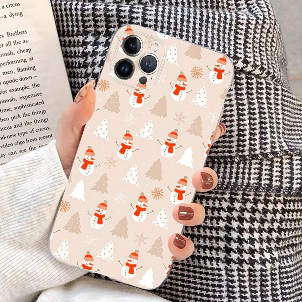 Christmas Cartoon New Year Phone Case For iPhone 15 14 11 12 13 Mini Pro XS Max Cover 6 7 8 Plus X XR SE 2020 Funda Shell
