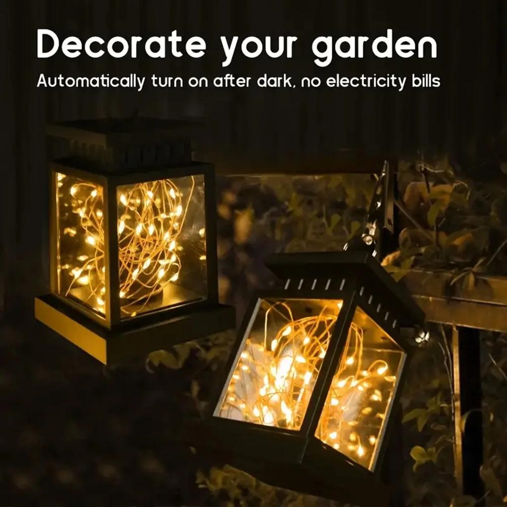 Solar Lights Outdoor Pendant Lights Copper Wire String Lights LED Solar Lights Decorative Lighting with Hooks for Patio,Garden