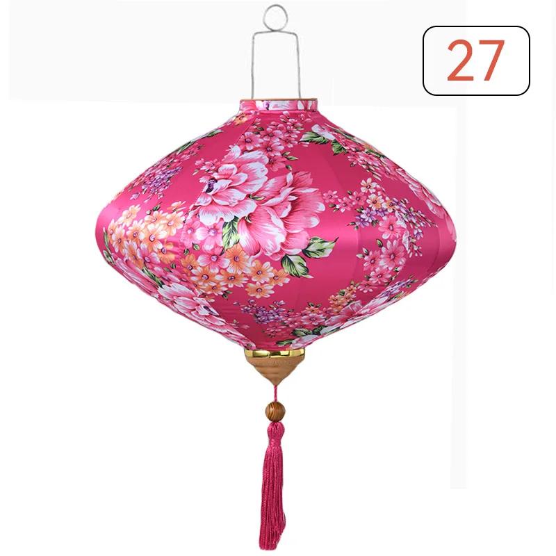 Chinese Style Silk Lantern 12/14 inch Ancient Palace Lantern Vietnam Traditional Mid-autumn Spring Festival Party Hanging Decor 12 inch