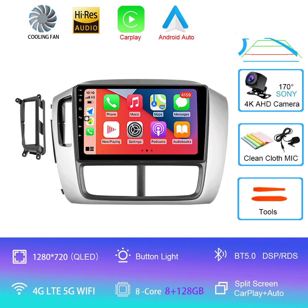 Car Radio Android 14 Carplay Auto WIFI+4G Multimedia Player For Honda Pilot 2006 2007 2008 DSP Autoradio Stereo 2din Head Unit