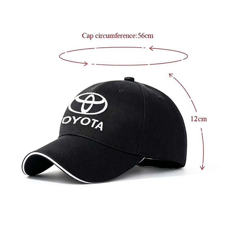 Car Logo Emblems Baseball Cap Outdoor Sports Sun Hat For Toyota Hilux Aygo Yaris Ractis Corolla Camry CHR Auris Tacoma Keychain