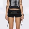 European and American Summer New Hot-selling American Streamer Personalized Fashion Medium and High Waist Breasted Design Shorts