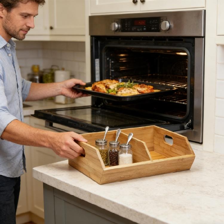 Permanent Wooden Kitchen Storage Solution For Herbs Seasonings And Vegetables