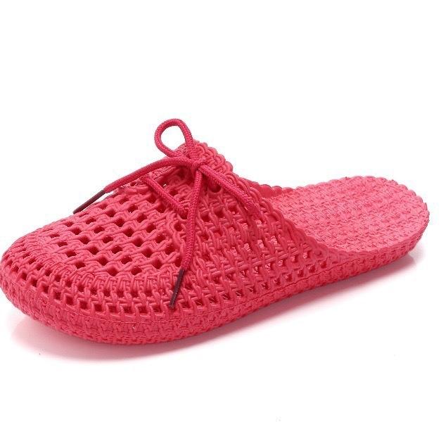 Baotou cool slippers women's non-slip casual beach slippers youth summer flat heel plastic hole home soft-soled shoes women