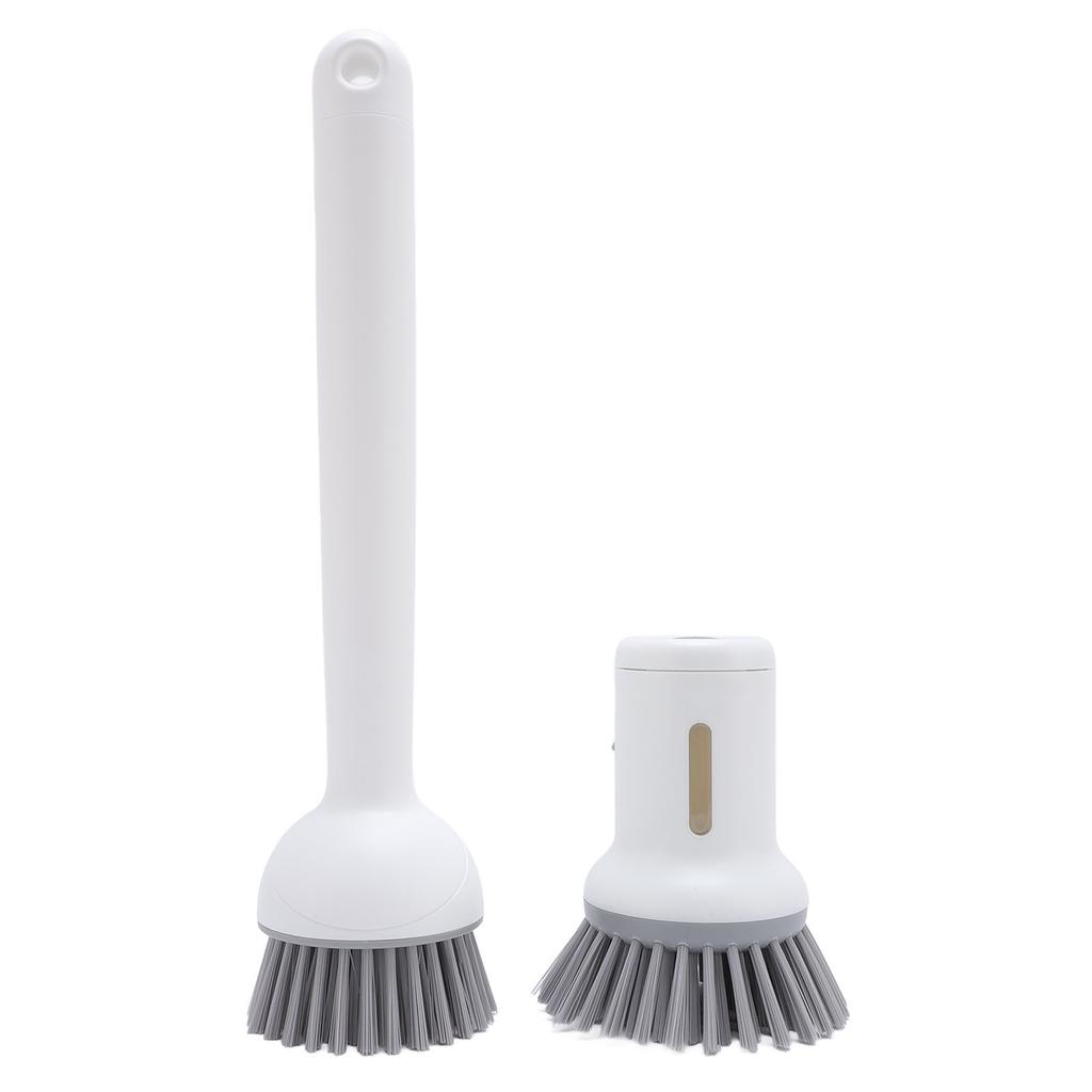 2 Pcs Soap Dispensing Dish Brush Long Handle and Palm Brushes Rotating Head Dish Scrub Brush for Kit