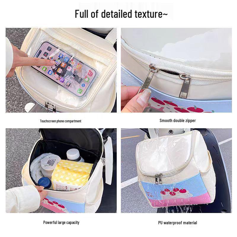 Waterproof Electric Vehicle Front Hanging Storage Bag for Charger and Accessories