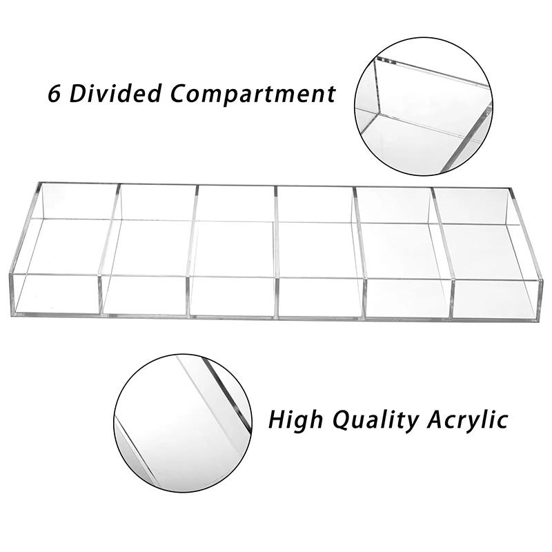 Klares Acryl-Sonnenbrillenhalter-Displayfach mit 6 Fächern, Schubladen-Organizer, Aufbewahrungskoffer für Sonnenbrillen, Make-up-Schubladenfach