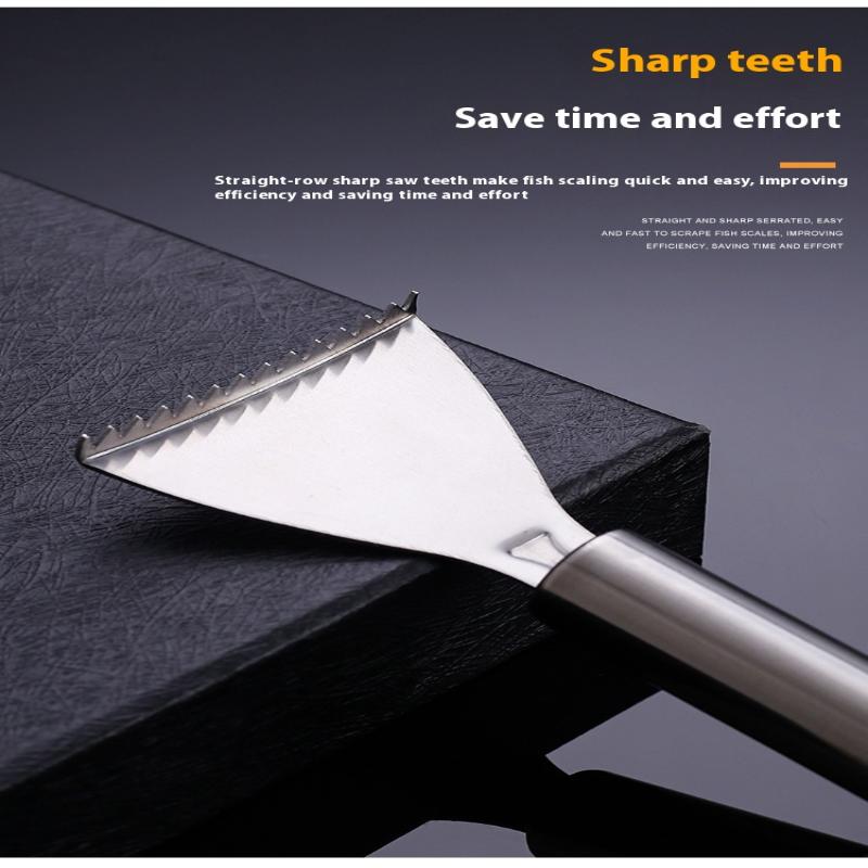 2Stk/Set Edelstahl Schnellreinigung Fischschäler Schuppenentferner Meeresfrüchteknacker Fischschuppenreiniger Planet Hautbürste Schaber T