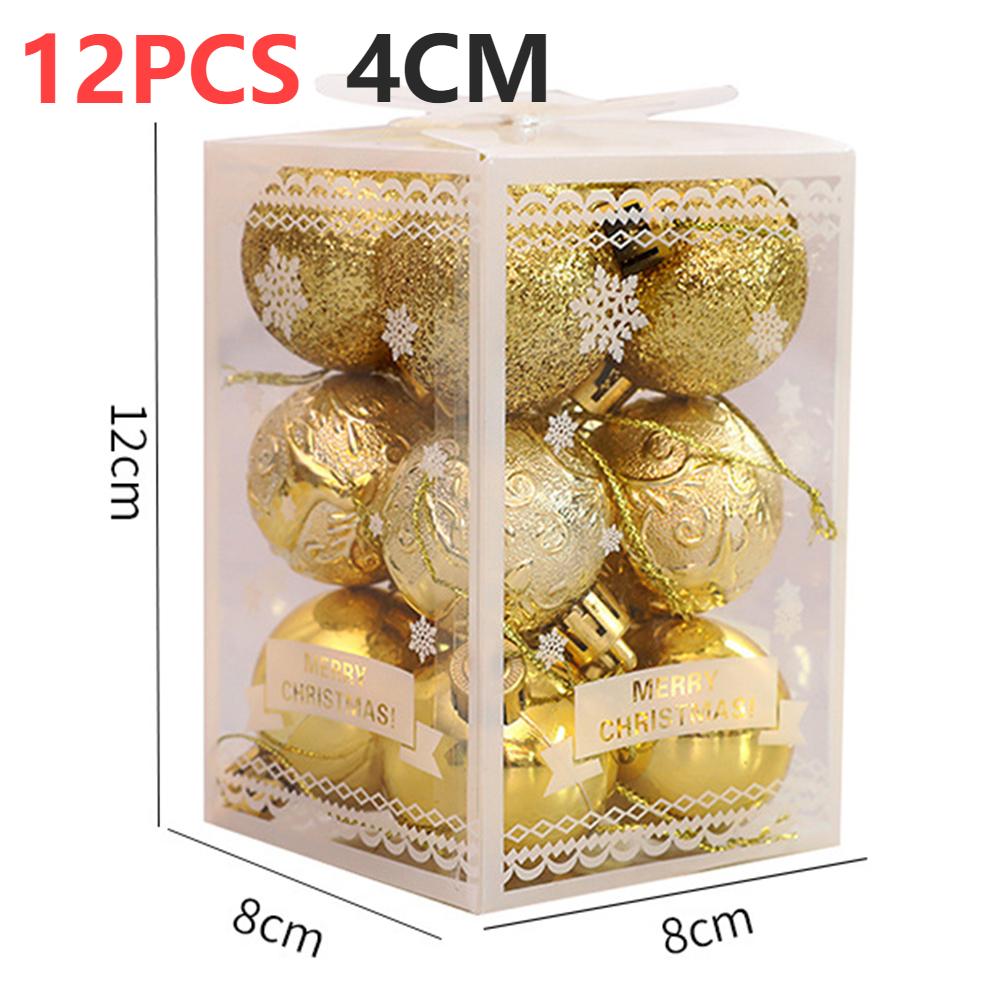 12/44PCS Christmas Balls Ornament Christmas Tree Gold Red Pink Ball Pendant Hanging Decor Christmas Decoration 2025 Navidad