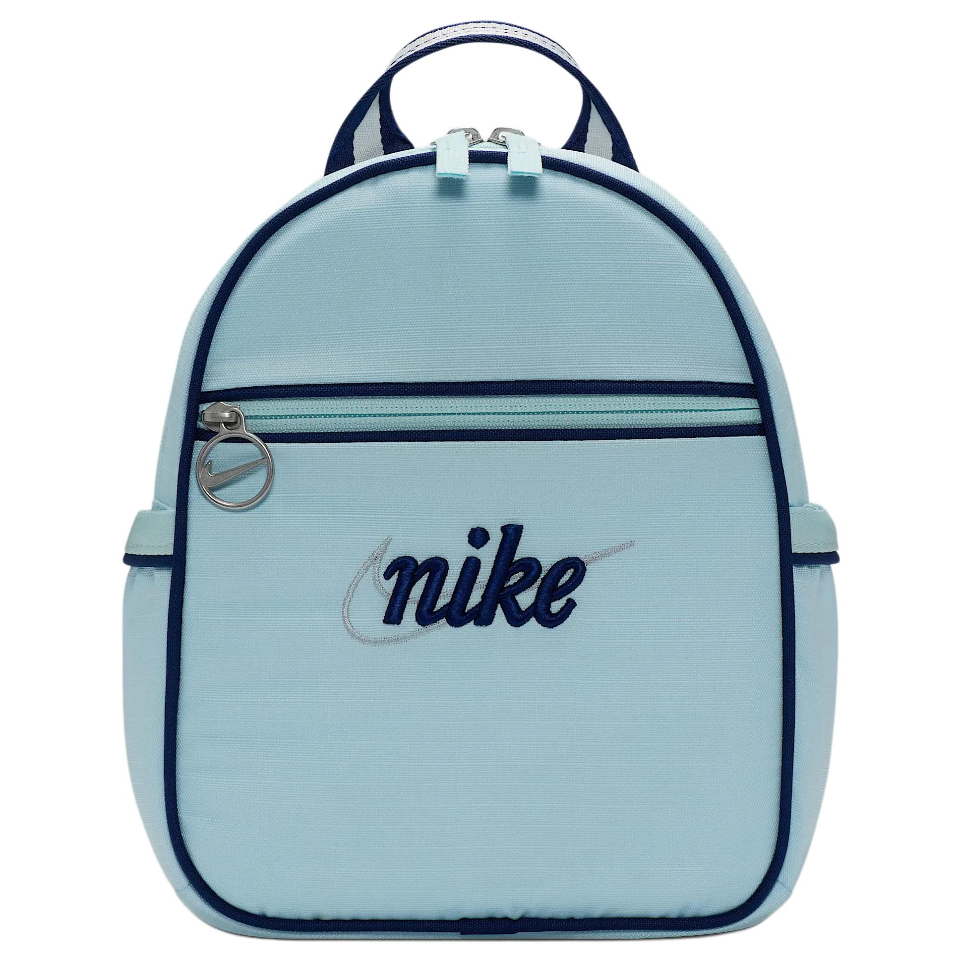 Nike Logo Print Zipper Closure Mini Backpack Women Backpacks Glacier-Blue FQ5559-474 Glacier Blue