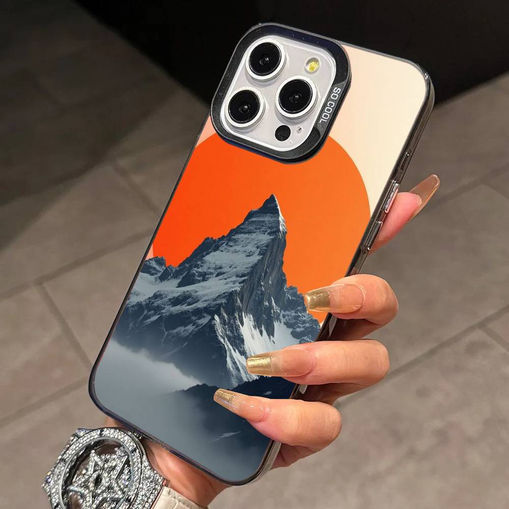 Zermatt Matterhorn Swiss Mountain Phone Case For iPhone 17,16,15,14,13,12,11 Plus,Pro MaxColorful Silver Phone case Funda Cover