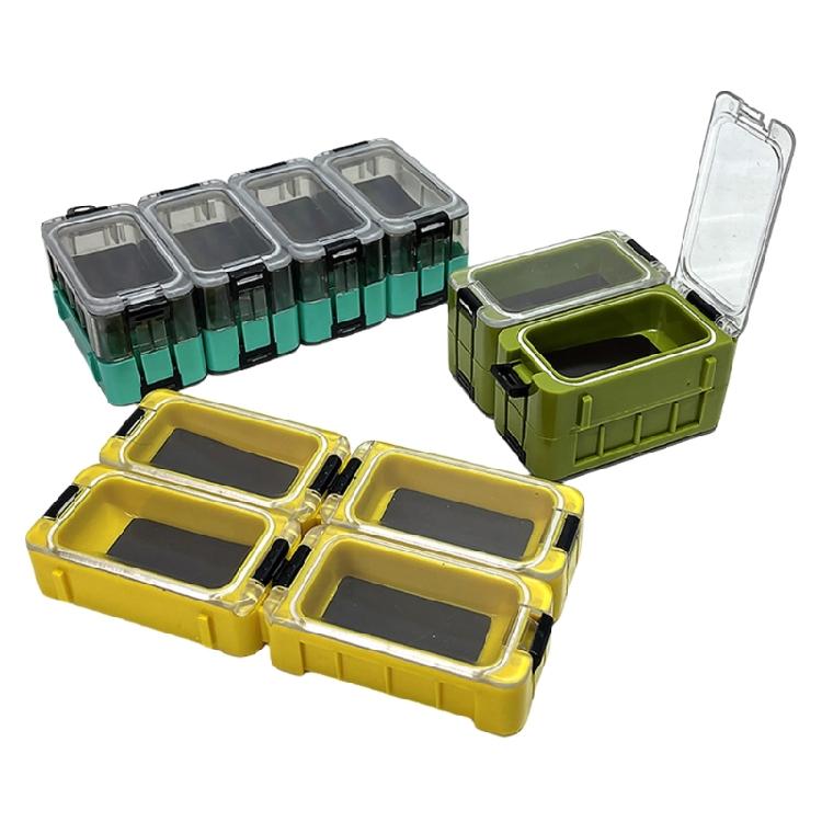 Small Tackle Box Fishing Accessory Container with Magnetic Function Strips Seal Fishing Hook Storage Case