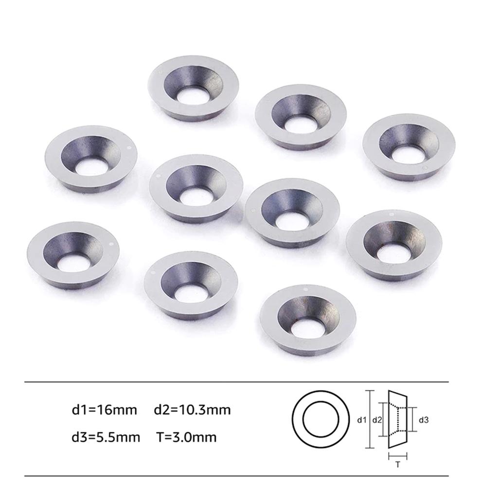 10 sztuk 16mm okrągłe wkładki z węglika frezy noże ostrza pasuje do DIY tokarka toczenie drewna Finisher Hollower narzędzie 30 stopni