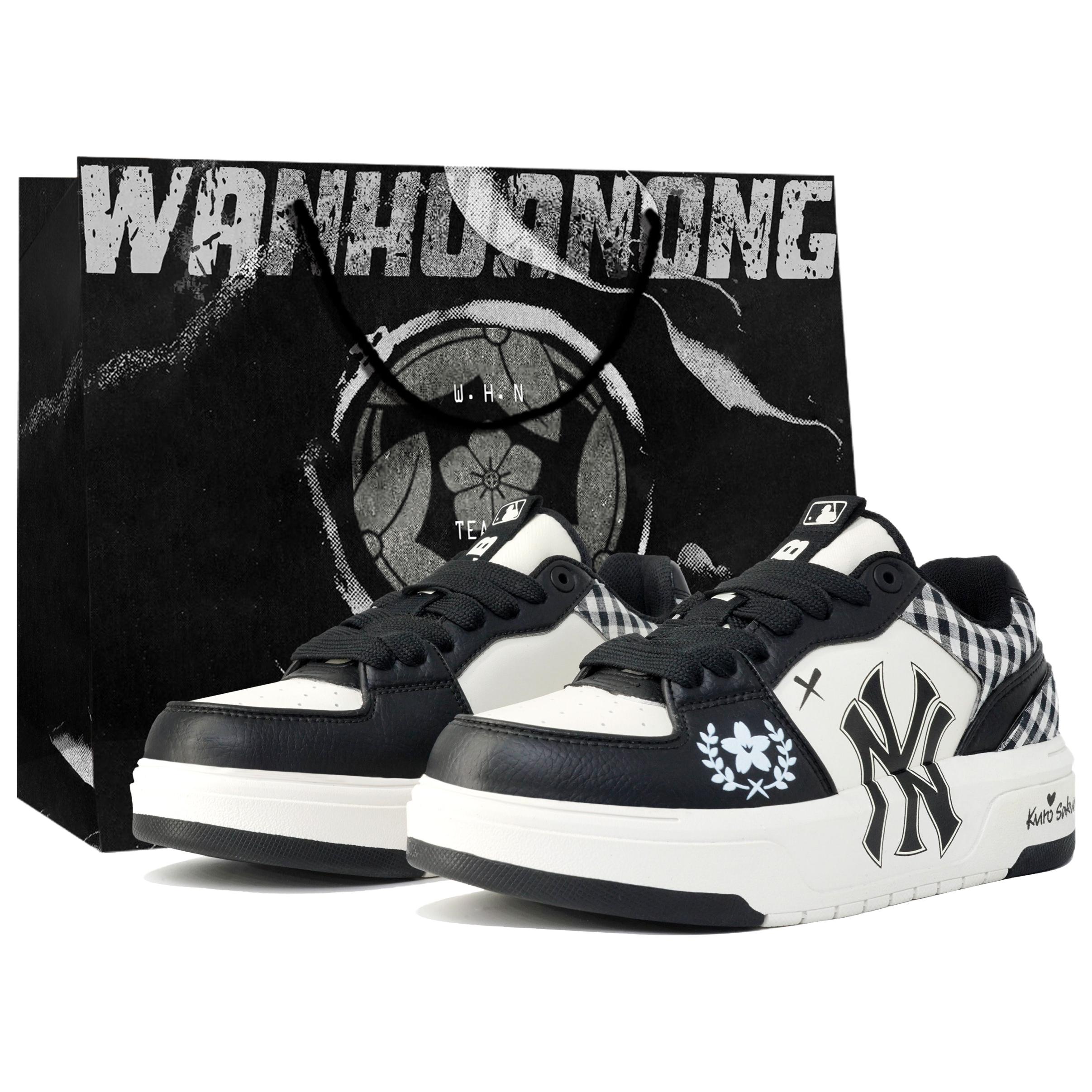 

MLB Chunky Liner Slip Resistant Low top Skateboard Shoes Unisex Black White 3ASXCA12N-50WHS(Team113-BOX) 41