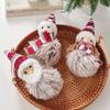 Snowman and Santa Plush Christmas Tree Ornaments
