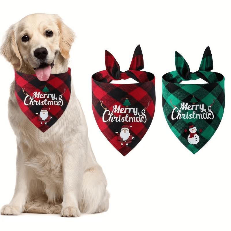 

1Pc Christmas Pet Triangle Towel Dog Cat Plaid Drool Towel Printed Pet Scarf Pet Supplies червоний