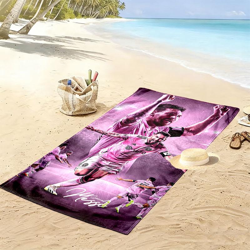 Messi Forever Aufdruck Strandtuch, Großes Weiches Schnelltrocknendes Handtuch für Strand Camping Schwimmen