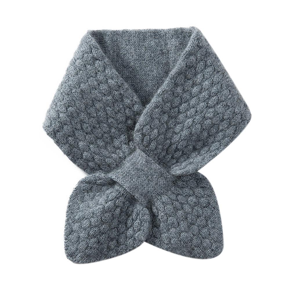 Thickening Cross Knitted Scarf Bib Snood Cowl Tube Thermal Neck Warmer Scarf  Winter