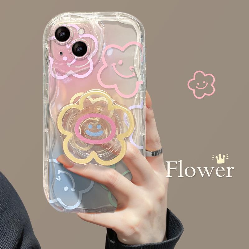 Acrylic mobile phone airbag bracket flower mobile phone lazy air cushion support frame paste mobile phone case ring buckle