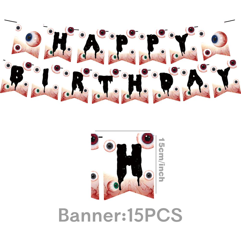 Halloween Eyeball Theme Party Supplies Set Scary Disposable Tableware Kit Plates/Napkins/Banner/Tablecloth Decor All-in-One Pack