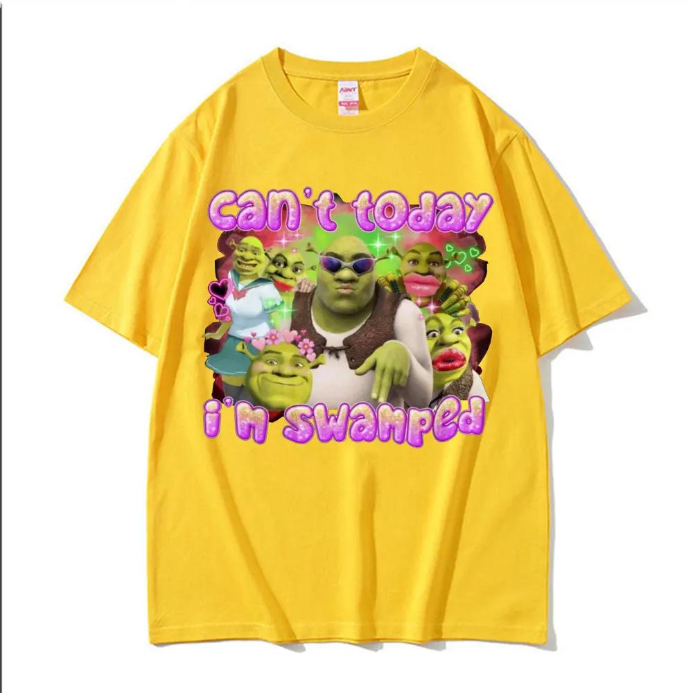 

Can t Today I m Swamped Funny Shrek T Shirt Clothing Fashion Trend Hip Hop High Quality Summer Casual T-shirts Unisex 4XL