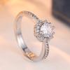 Elegant Inlaid White CZ Women's Ring Sparkling CopperColor Geometry Daily Wear Party Jewelry Anniversary Gift