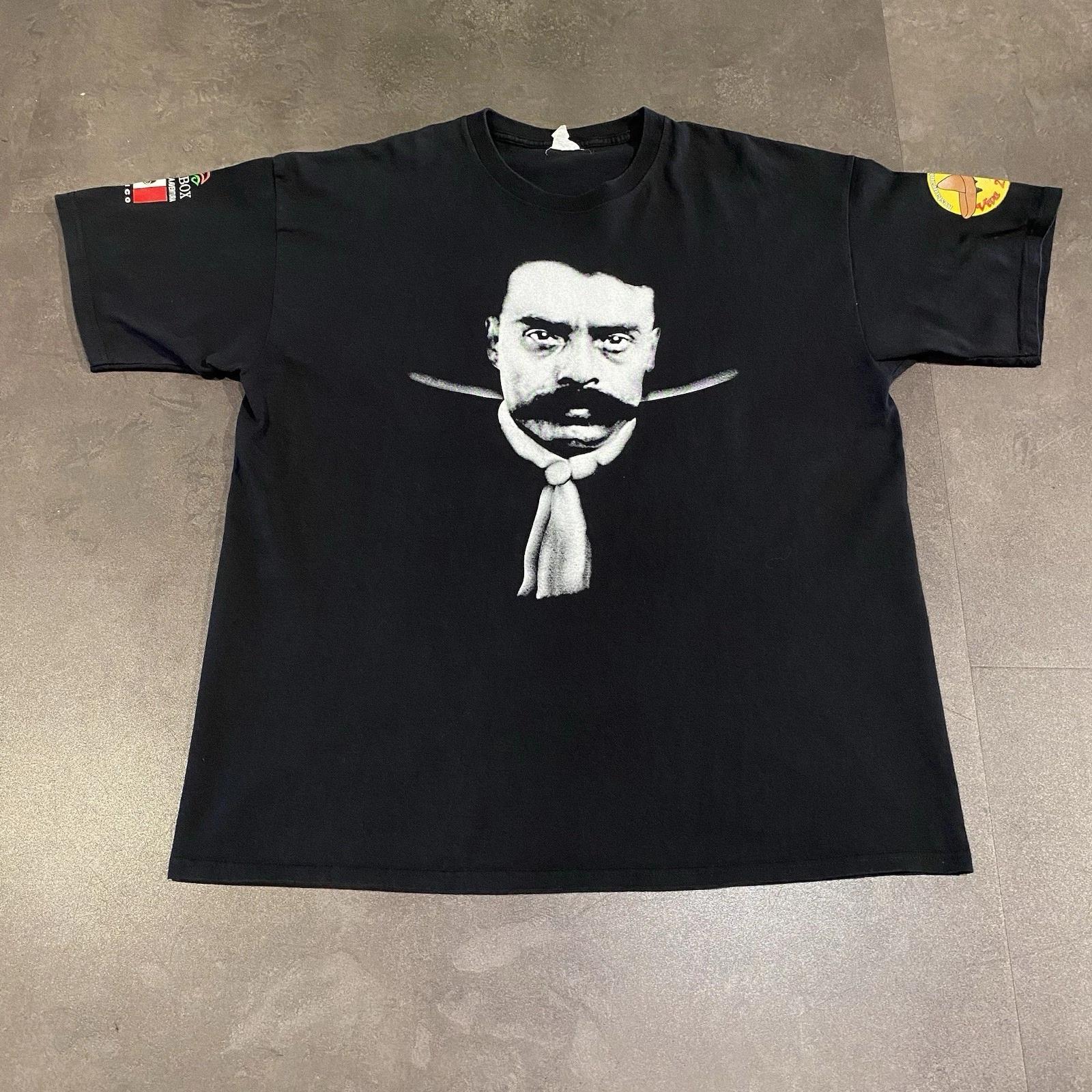 Vintage 00s Y2K Emiliano Zapata Viva T Shirt Black 2XL Mexican Chicano Tourist S