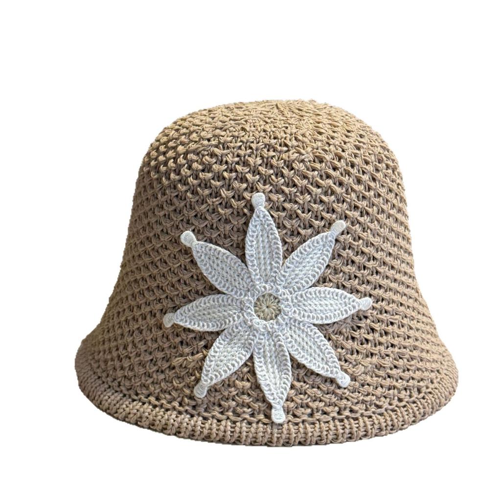 New Japanese-style cute handmade floral fisherman hat for women, sweet and fashionable bucket hat for spring and summer, sun protection and UV