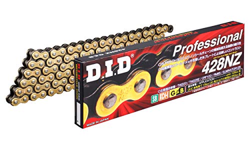 

ДЕЛАЛ (Дайдо Когио) Мотоциклетная цепь с заклепочным замком в комплекте 428NZ-102ZB G&B (Золотой и черный) Обработка штифтов SDH для двухколесных мотоциклов