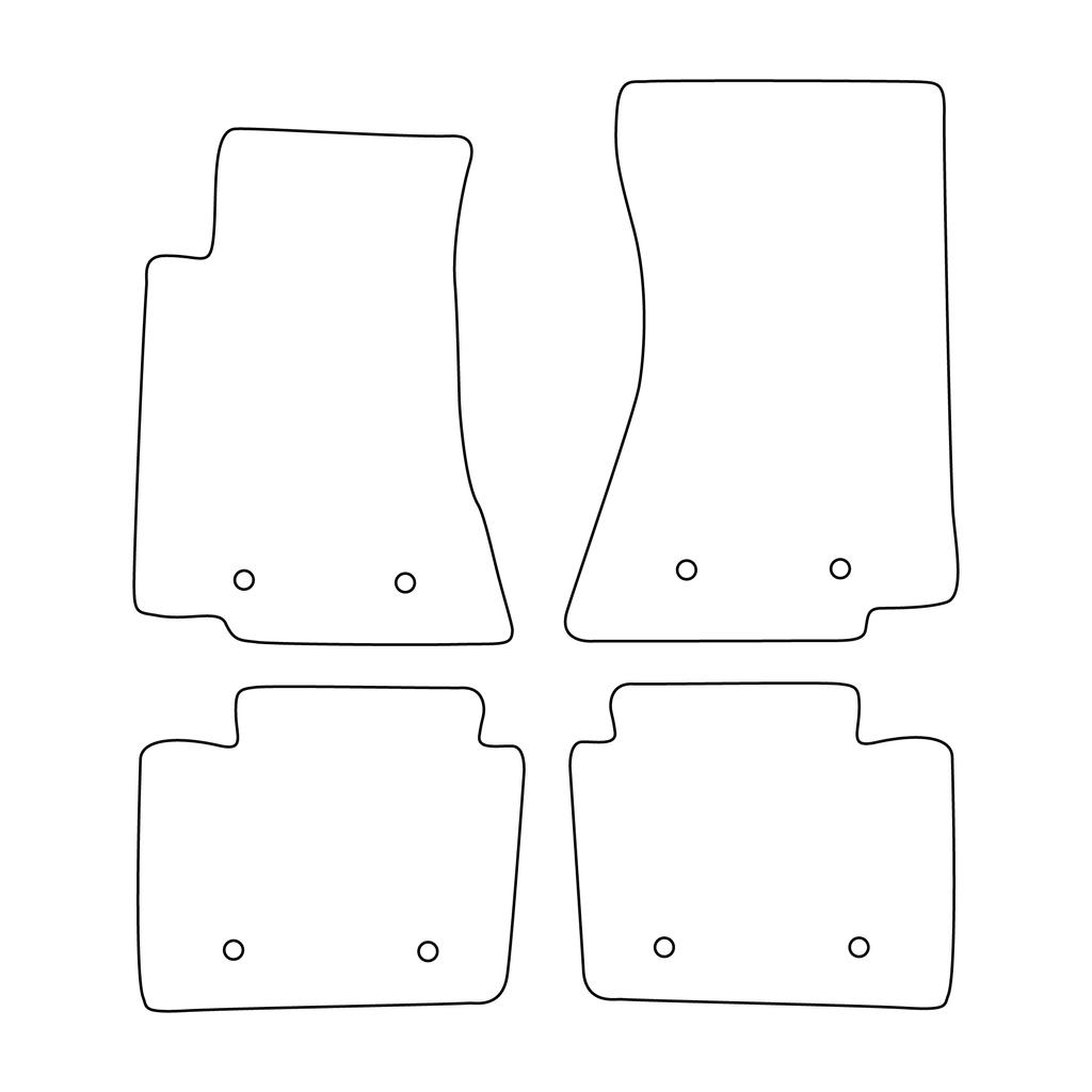 [BLM]OP013 Red - Set of Velour Floor Mats Suitable for Opel Omega II B/C 1994-2004 - Red Trim