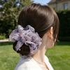 Hair Tie Beads Decor Double Layer Mesh Women Hair Rope Bun Half-Tied Hairstyles Ponytail Holder Hair Accessory