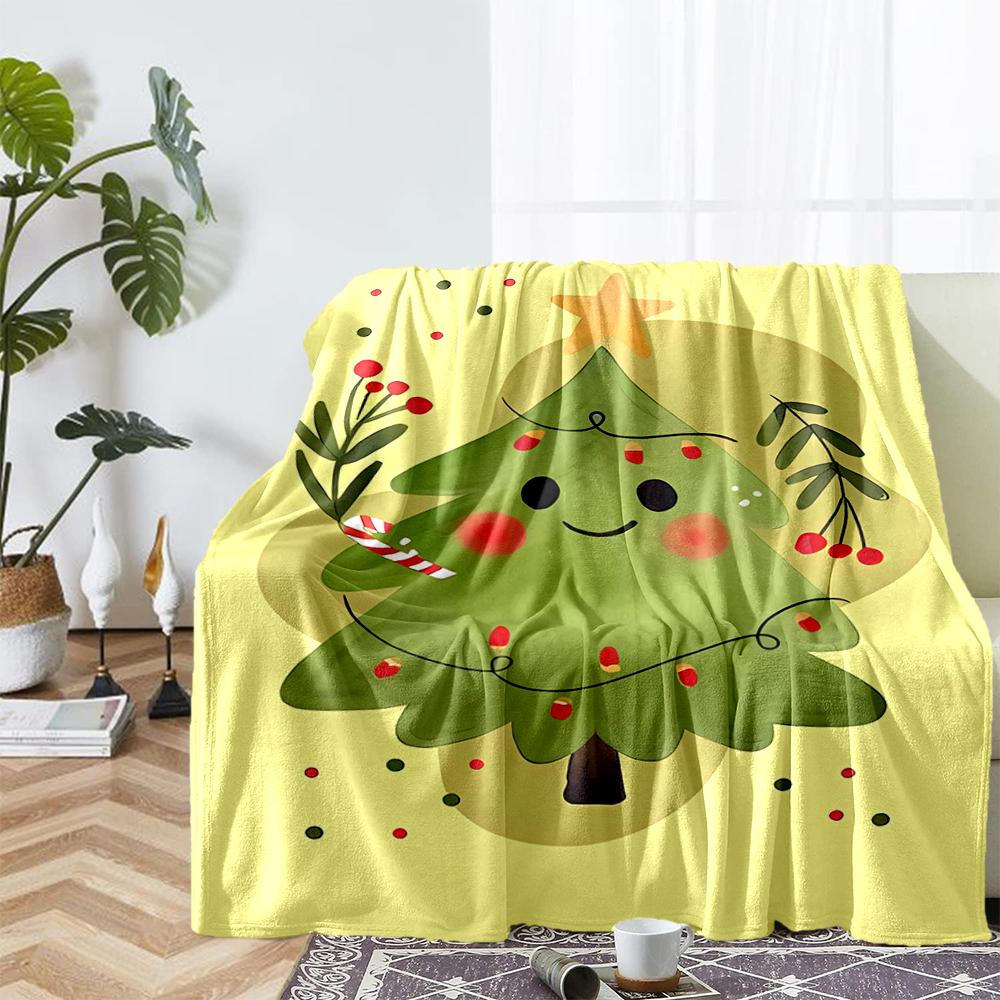 Christmas tree Theme Printed Blanket - Perfect for Couch, Bed, Travel & Outdoor Use | Machine Washable, Cozy & Durable.