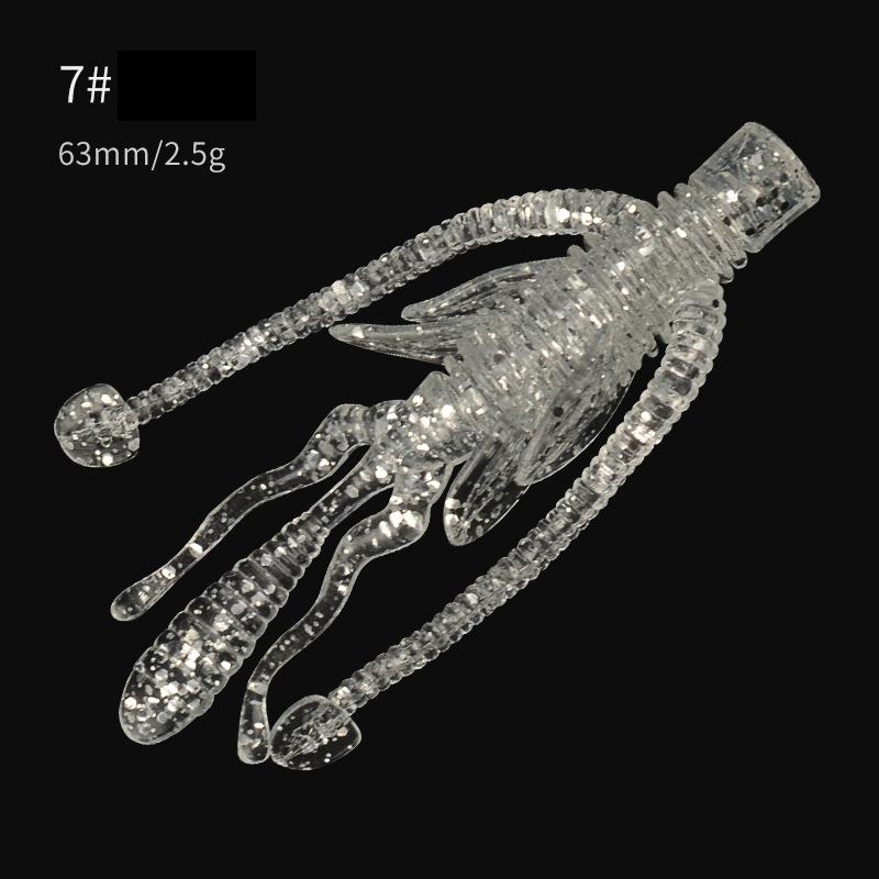 10Pcs Alien Soft Lure 63mm 2.5g Floating Silicone Shrimp Soft Bait Texas Ned Rig Jig Wobblers Floating Crayfish For Bass Fishing
