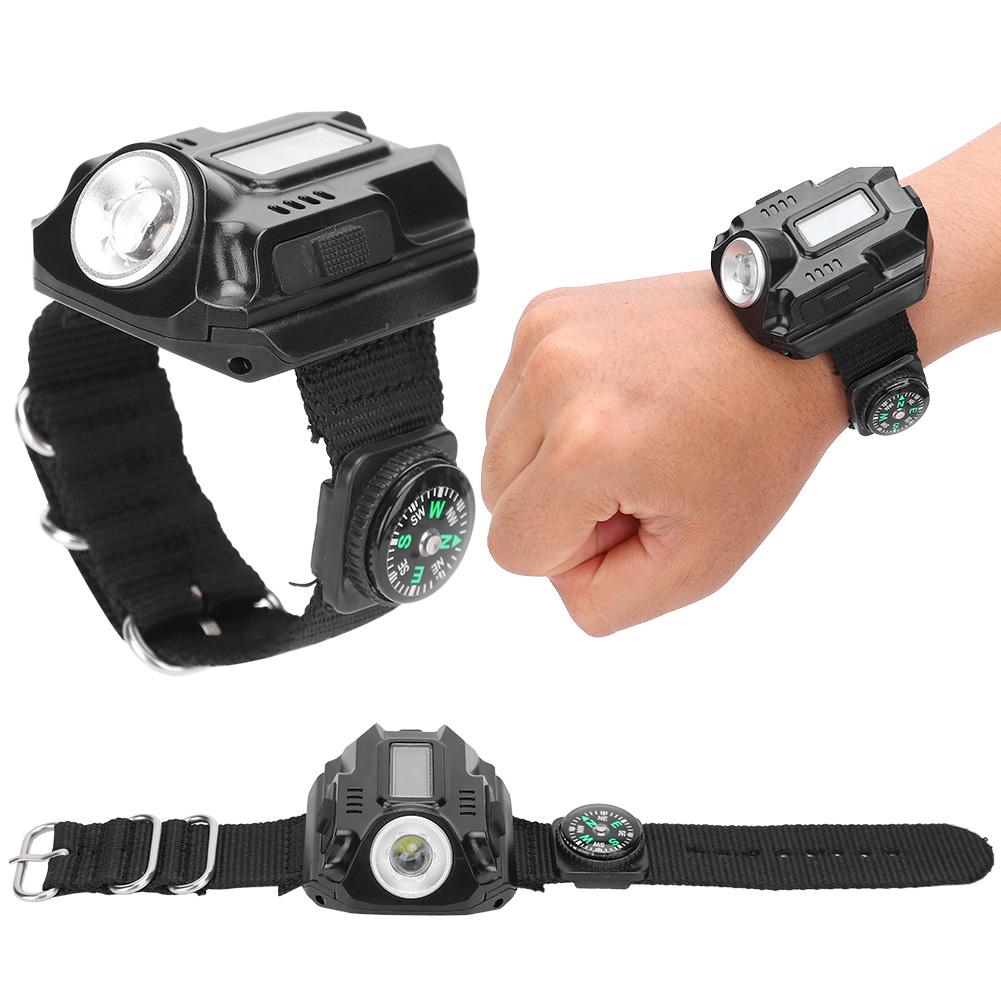 Wrist LED Light Hand Flashlight with Display Electronic Watch MultiFunctional Watch Light