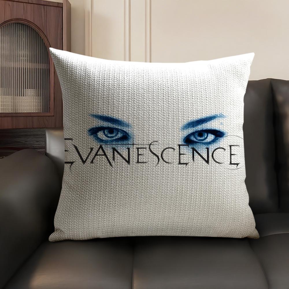 Hot Rock E-Evanescence Pillow Case Natural Linen Organic Fabric Double-Sided Printing Sofa Home Decor Gift Cushion Cover