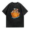 New Limited Noahs Ark Boat With Cats Religious Christian Cat Lover T Shirt Vintage Washed Homme Top For Everyday Wear